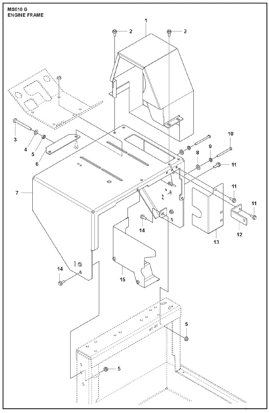 Engine Frame Parts For MS 610 G By Husqvarna