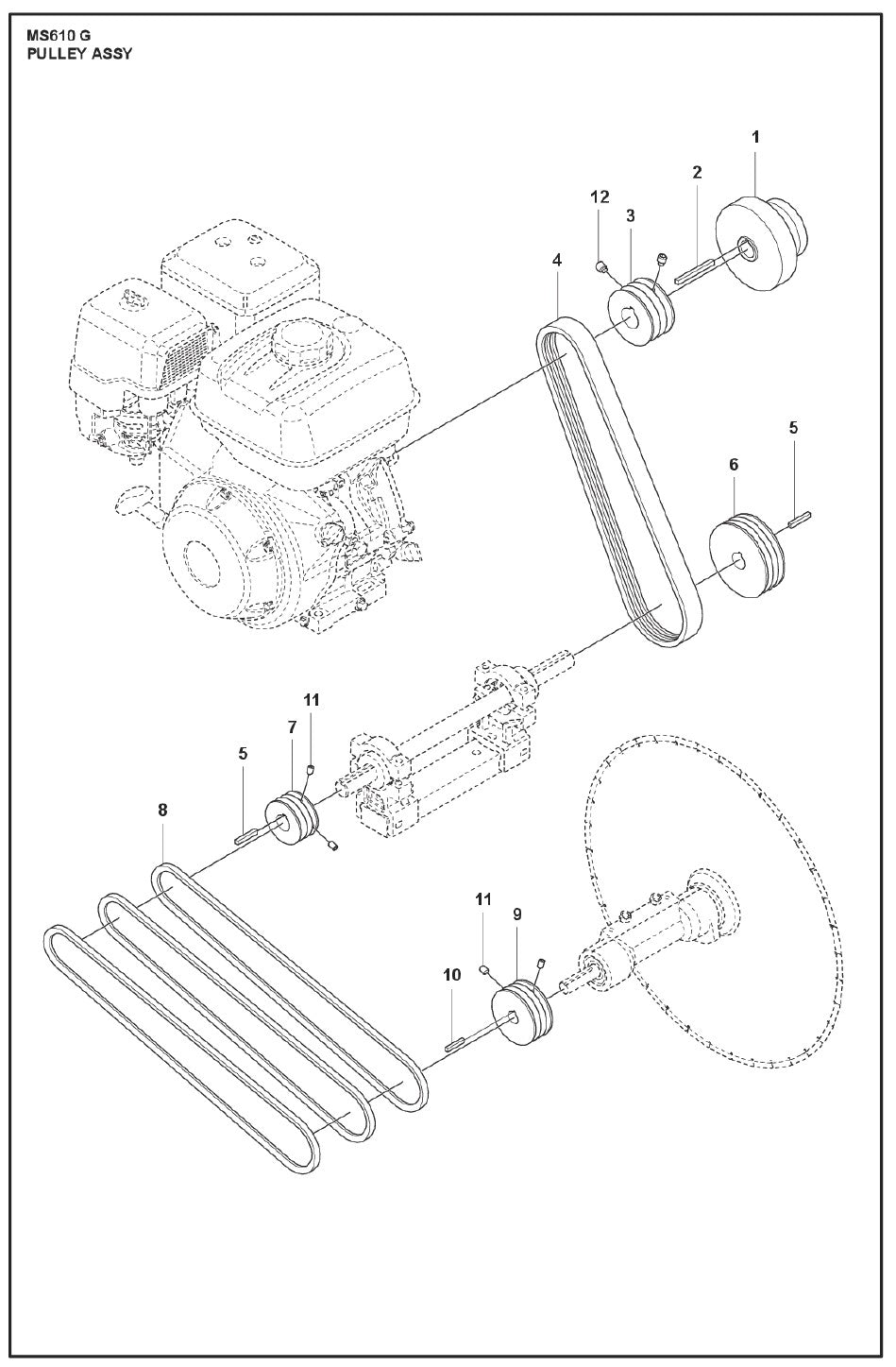 Pulley Assy Parts For MS 610 G By Husqvarna
