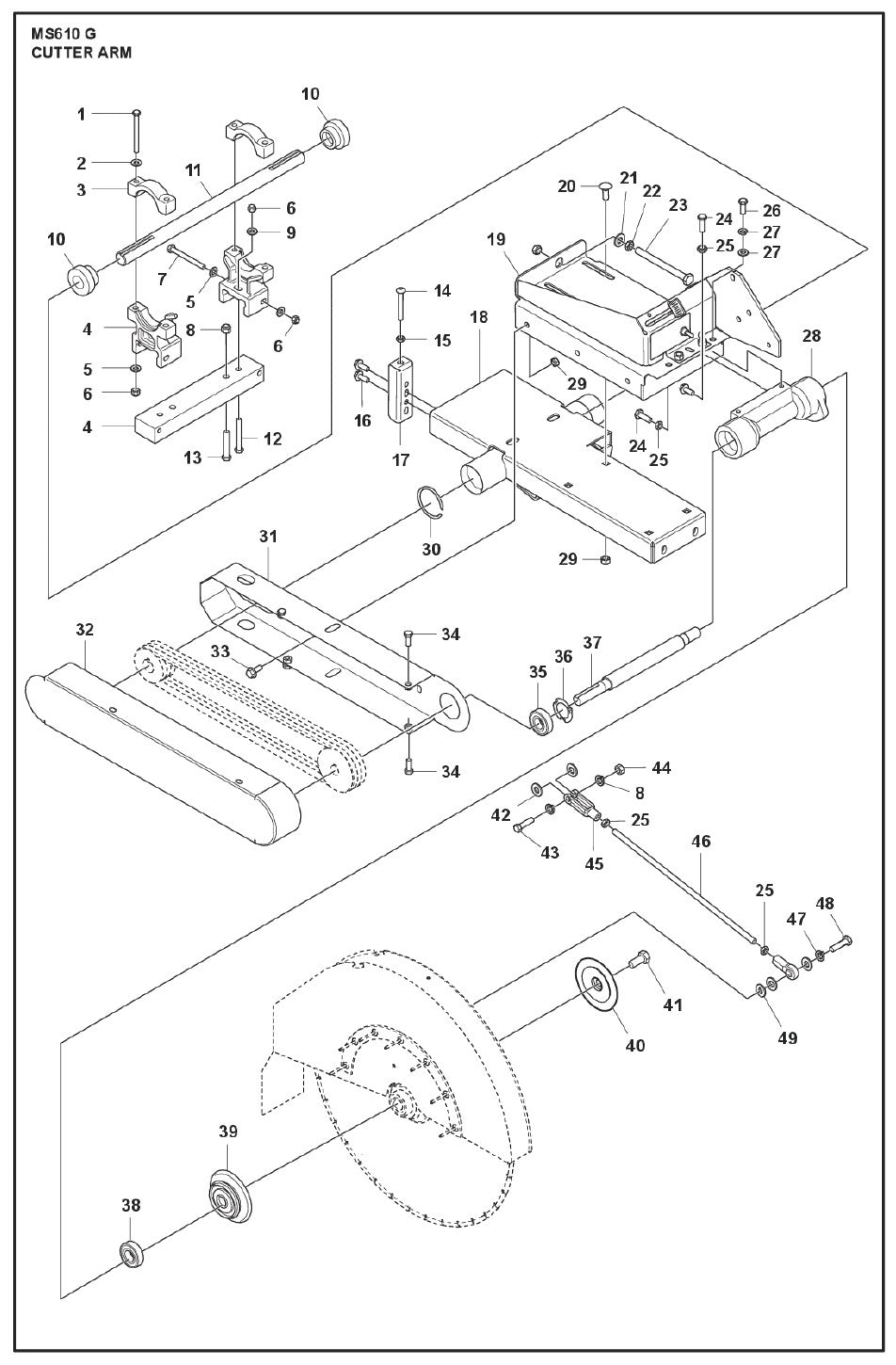 Cutter Arm Parts For MS 610 G By Husqvarna