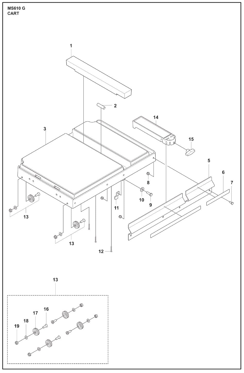 Cart Parts For MS 610 G By Husqvarna