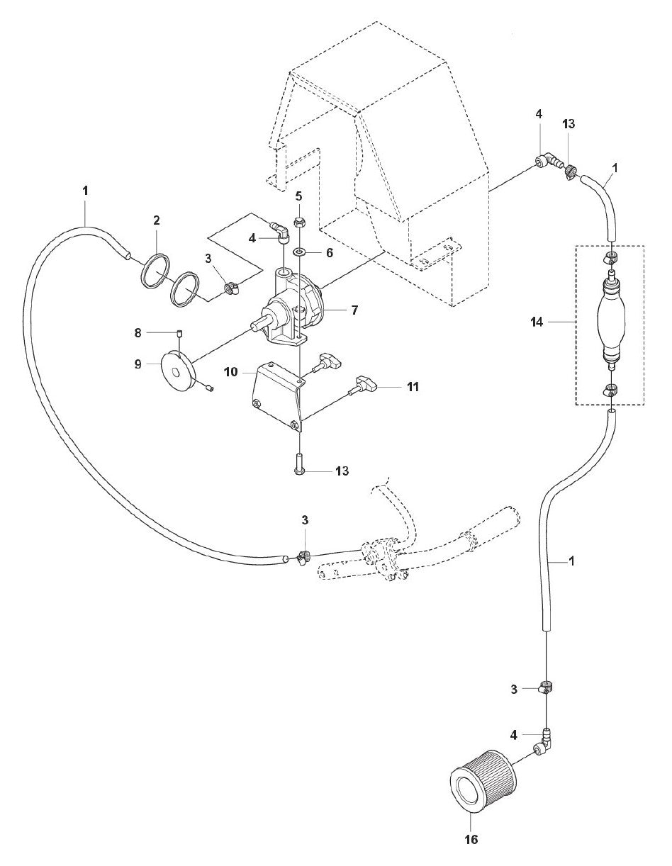 MS 610 G Water Pump Assembly Parts by Husqvarna