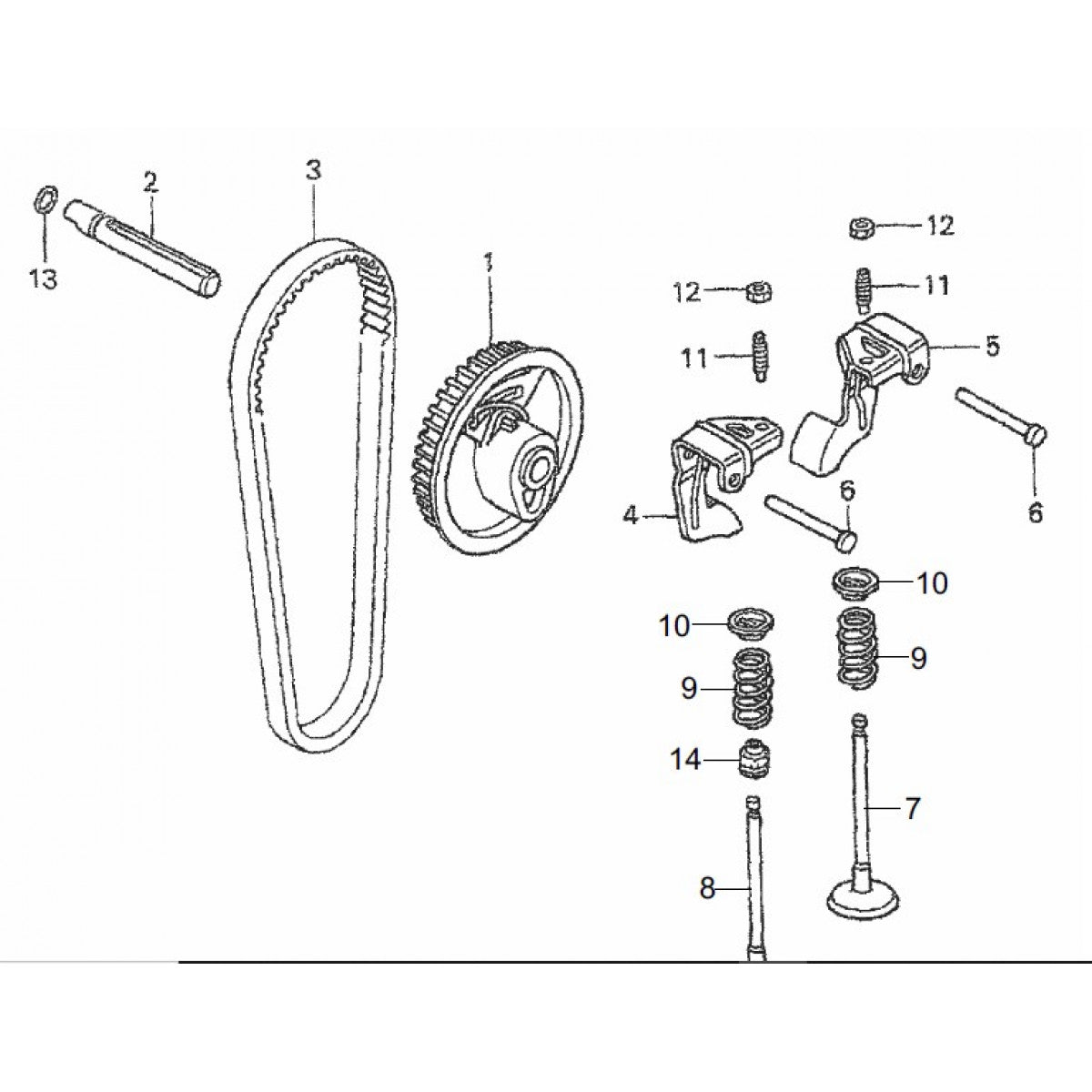 Camshaft Assembly Parts-MTX60HD Honda GX100UKRBF Engine