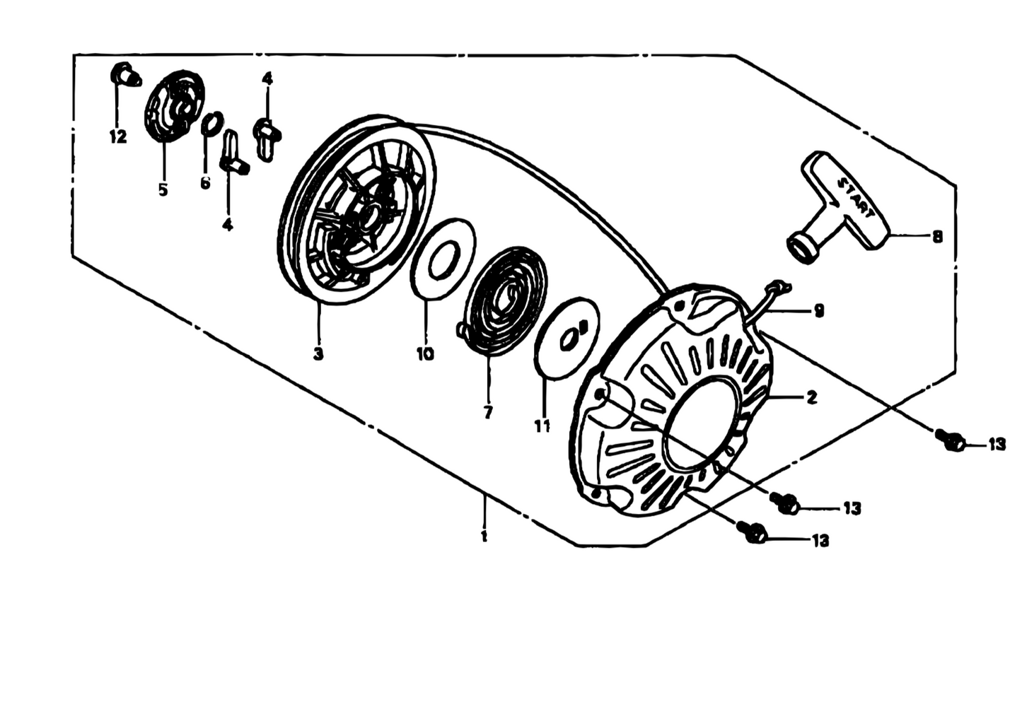 28400Z0DV04ZA Recoil Starter Assy for Multiquip Mikasa MVC40 Plate Tamper Compactor