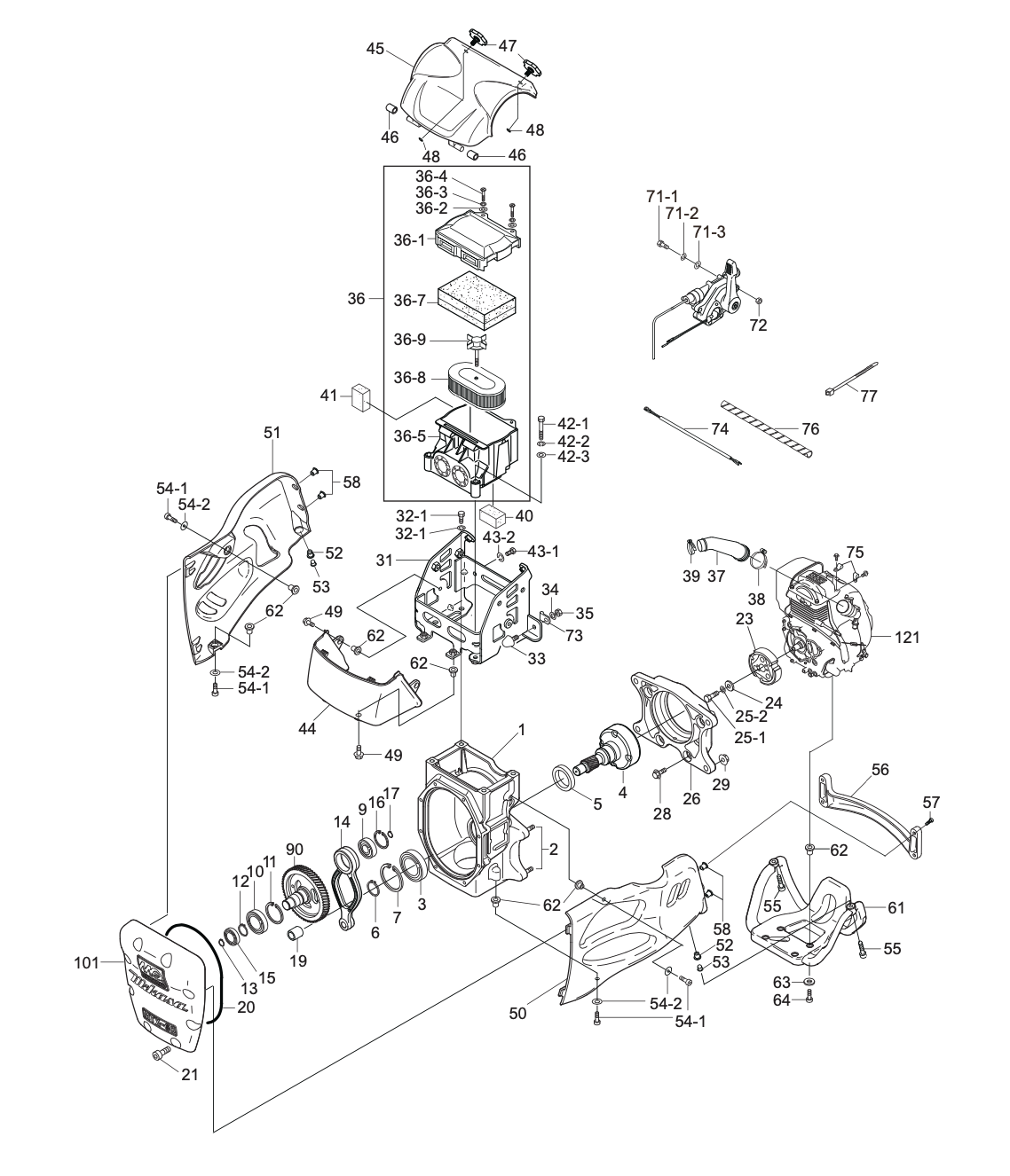 Crankcase And Engine 1 Assembly Parts-MTX60HD