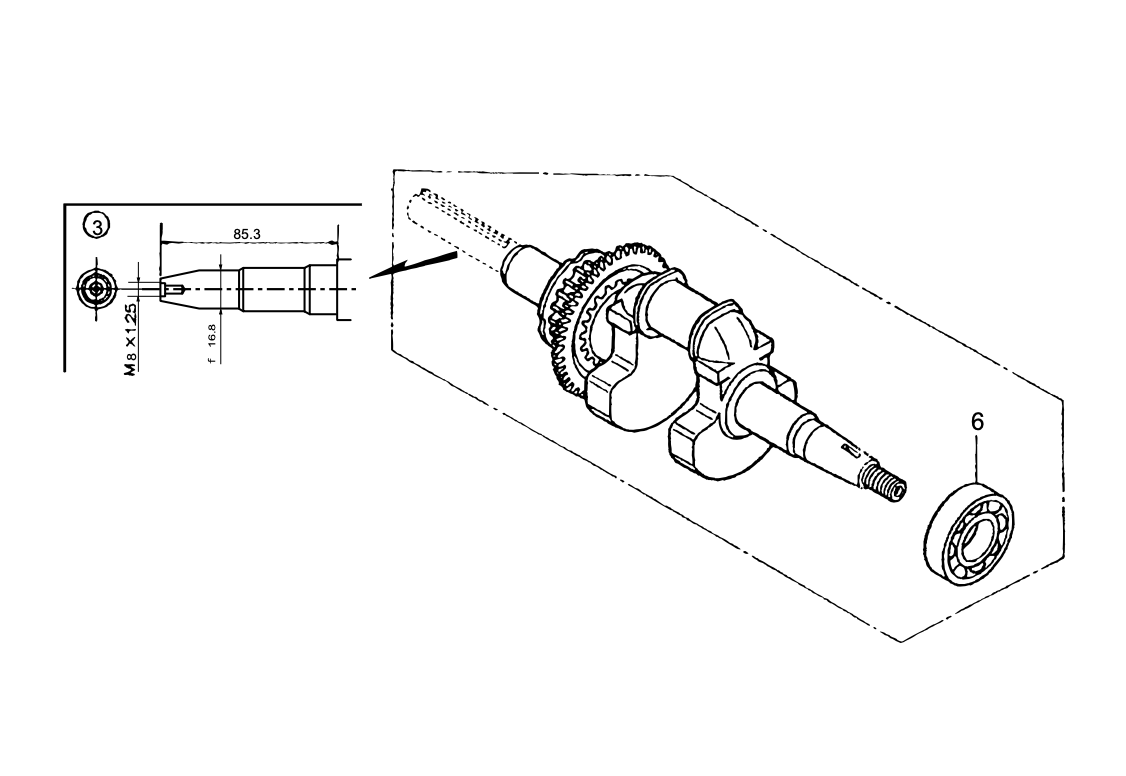 Crankshaft Assembly Parts-MTX60HD Honda GX100UKRBF Engine