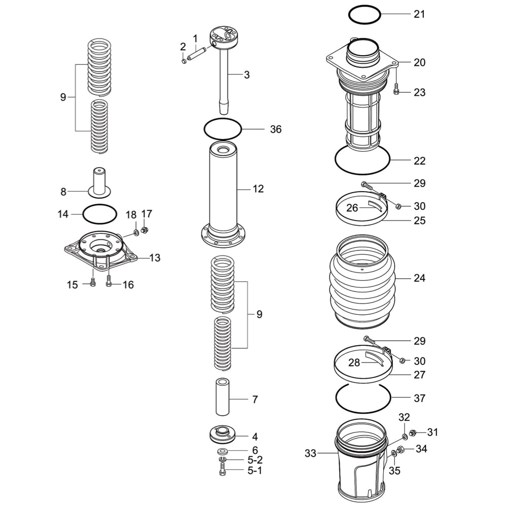 MTX60HD Guide Cylinder Assembly Parts