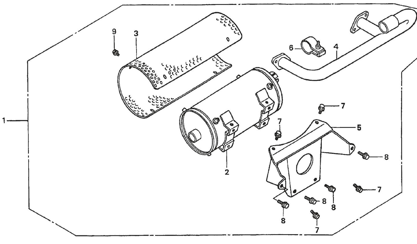 Honda GX620TXF2 Engine Muffler Assembly Parts For SP2 CE13H20 SCE13H20 SCE20H20 By Multiquip