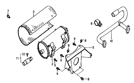 GA97HE GA9.7HE—HONDA GX610K1VD/U1VD ENGINE —Muffler Assembly Parts By Multiquip