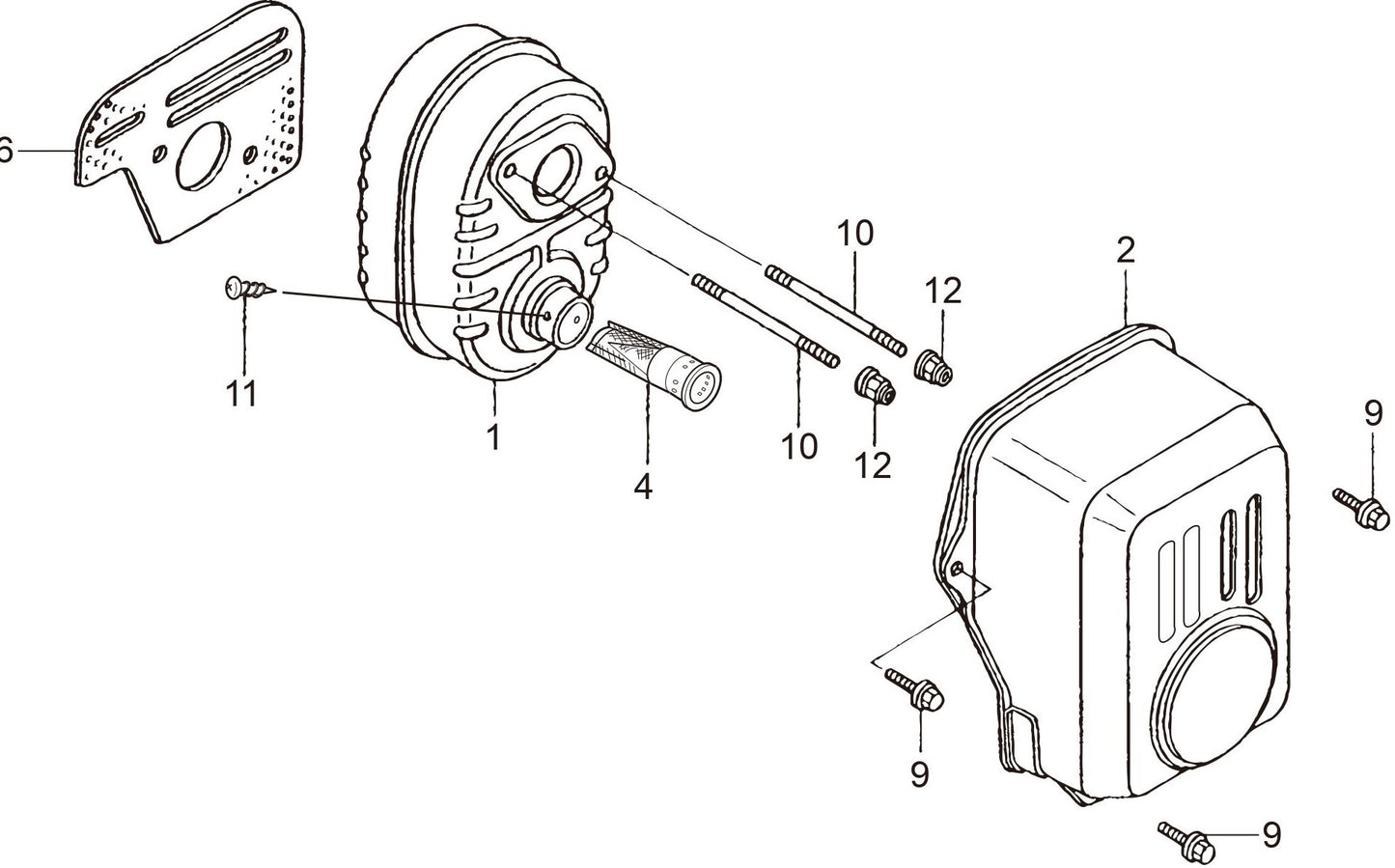 MTR40HF Honda GX100RTKRB6 Engine Muffler Assembly Parts