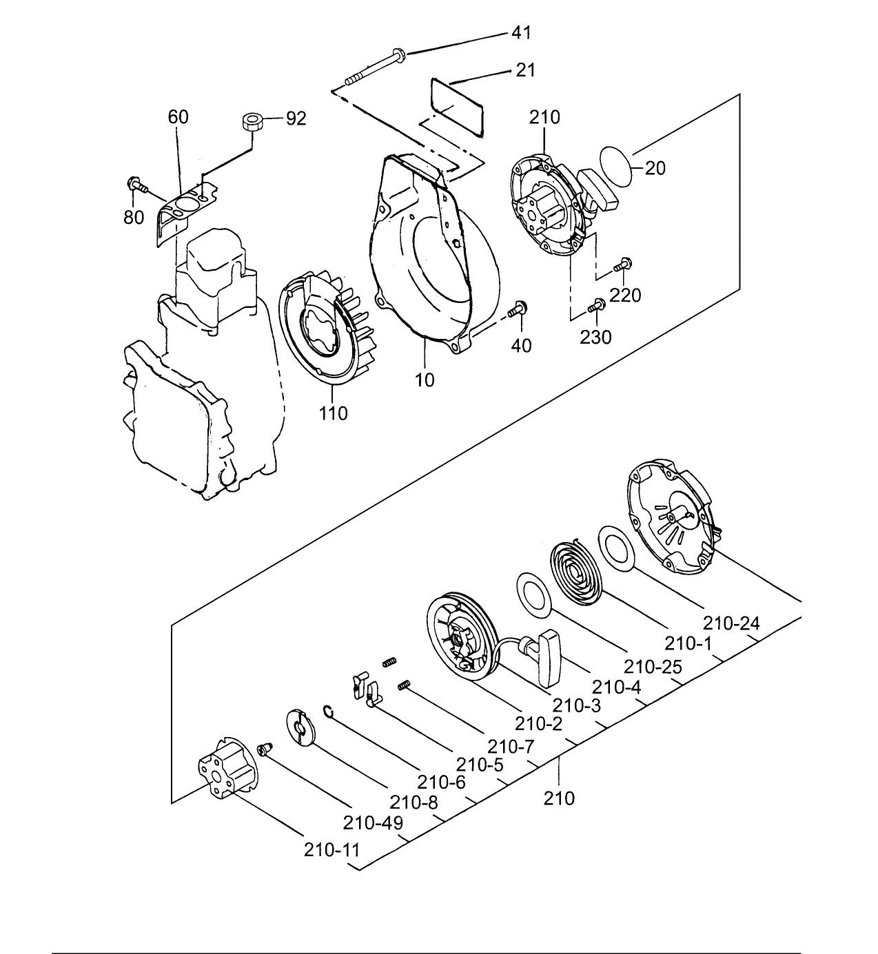 MVC40G Robin EH09-2D Cooling Starting Assembly Parts