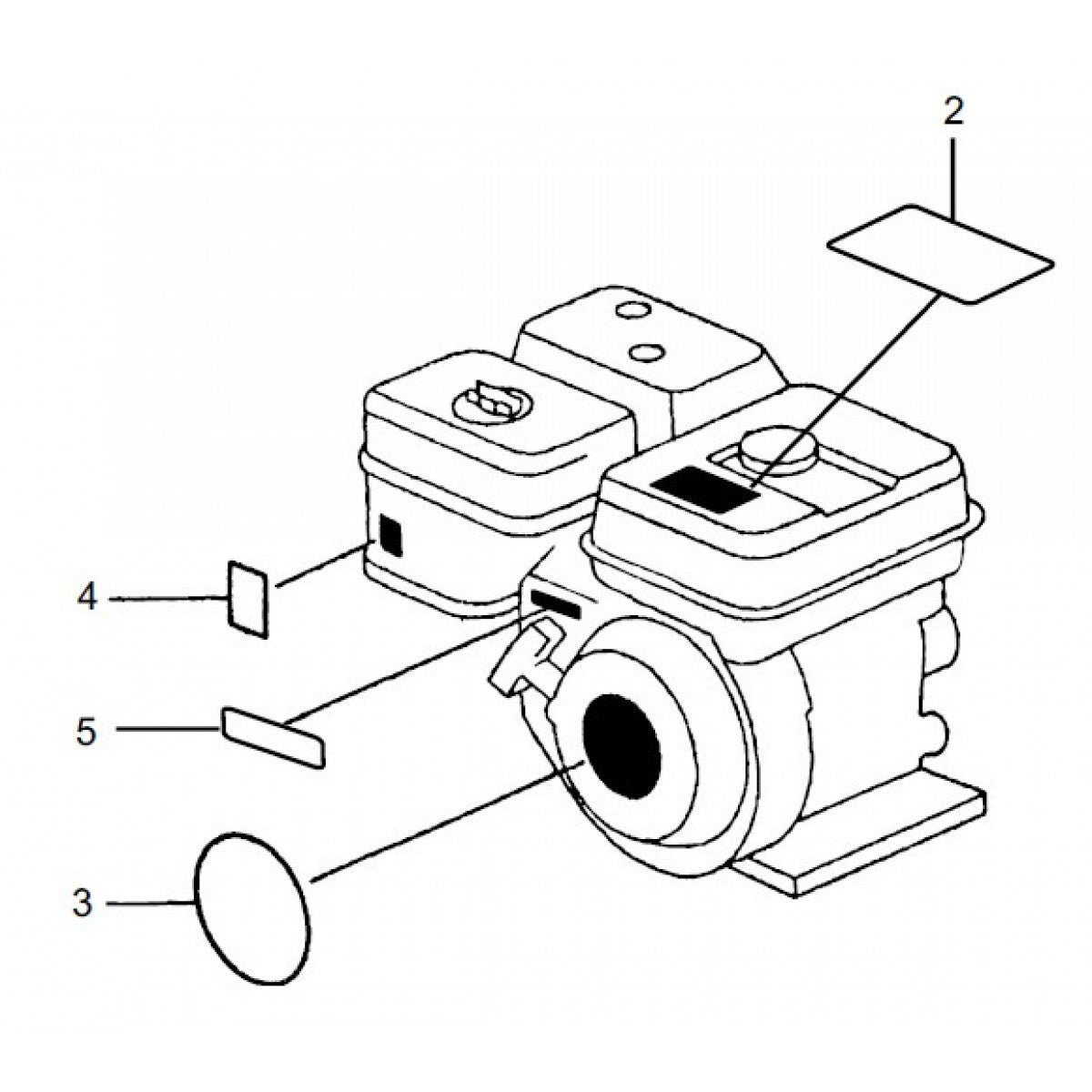 Decals Assembly Parts-MVC64VH, MVC64VHW HONDA GX120U1SM12 Engine