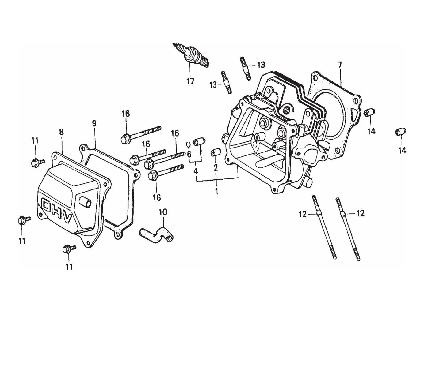 MVH120VGH GX160U1SMX4 Cylinder Head Assembly Parts