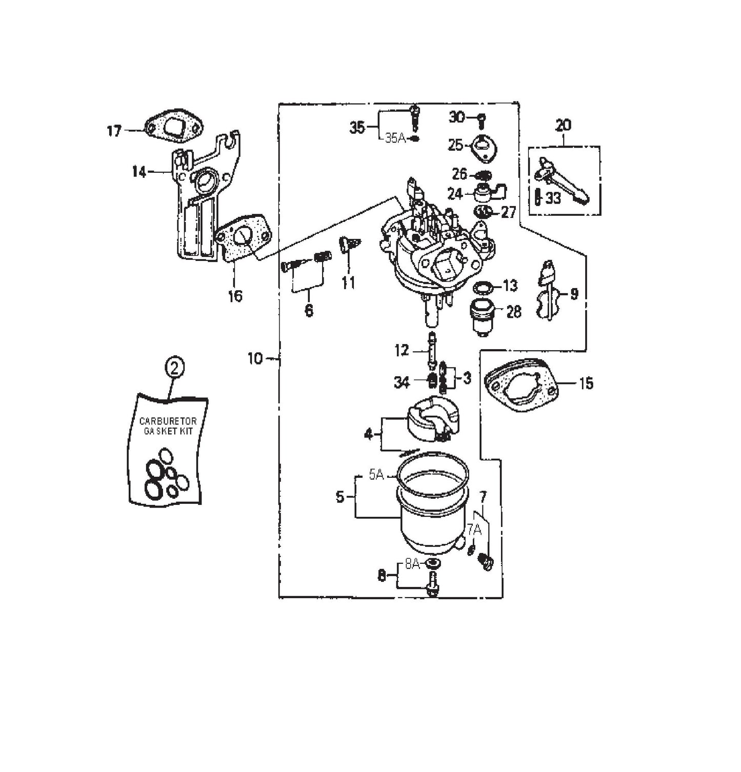 MVH120VGH GX160U1SMX4 Carburetor Assembly Parts