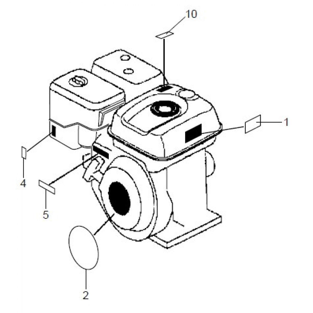 MVH158GH Honda GX200UT2SM14/SCM Engine Decal Assembly Parts