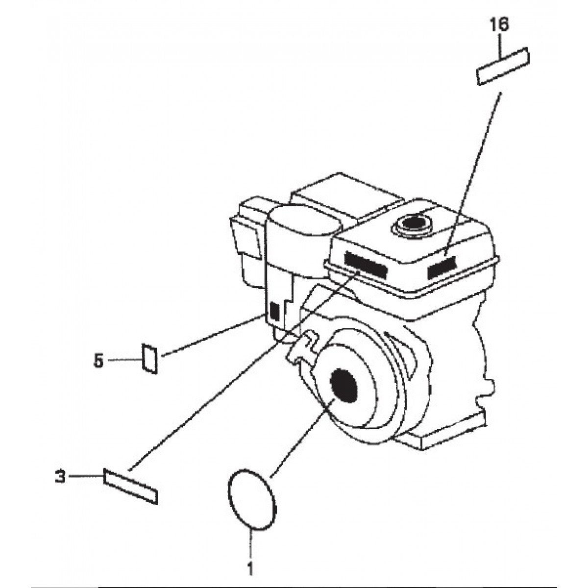 MVH200GH Honda GX240K1SMX2 Engine Labels Assembly Parts