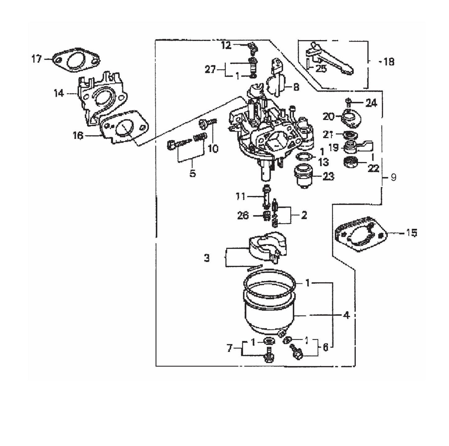MVH200GH Honda GX240K1SMX2 Engine Carburetor Assembly Parts