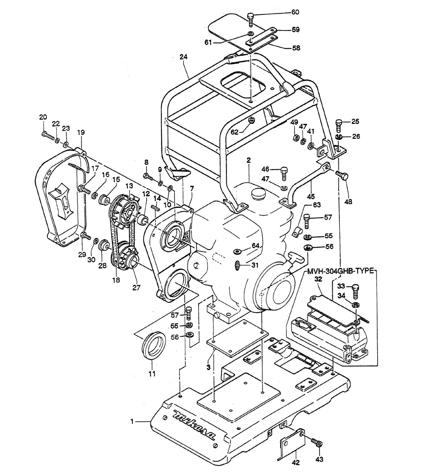 MVH304GHB Base And Engine Assembly Parts