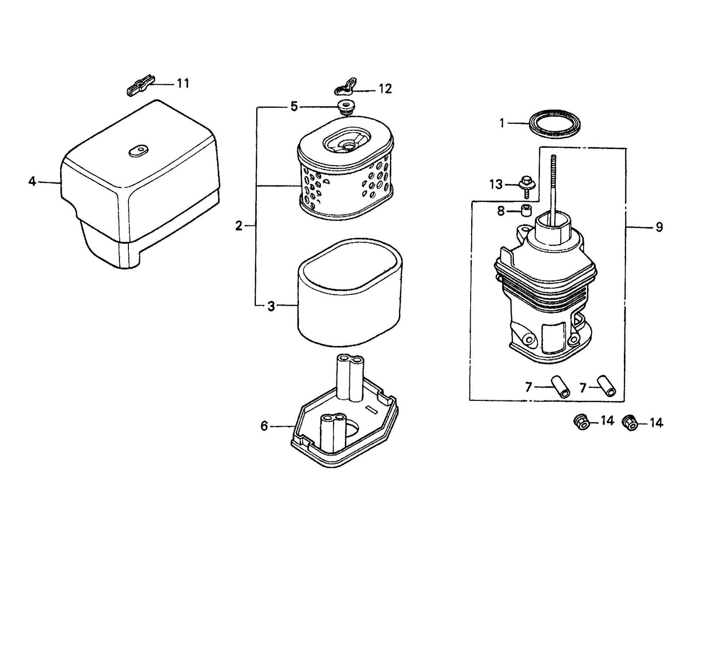 MVH304GHB Honda GX340K1SMX2 Air Cleaner Assembly Parts