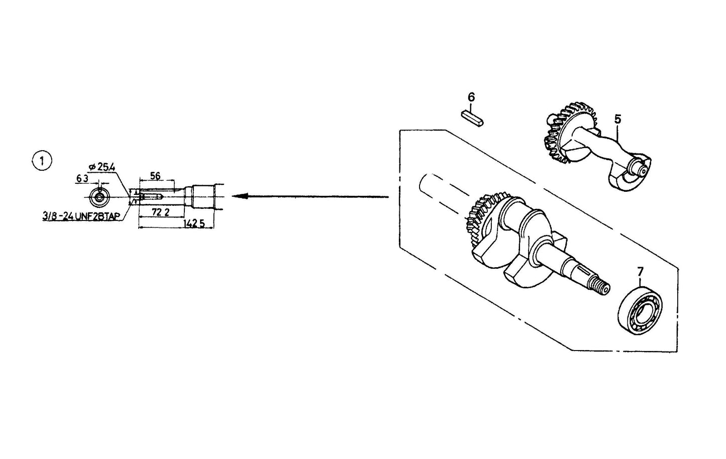 MVH304GHB Honda GX340K1SMX2 Crankshaft Assembly Parts