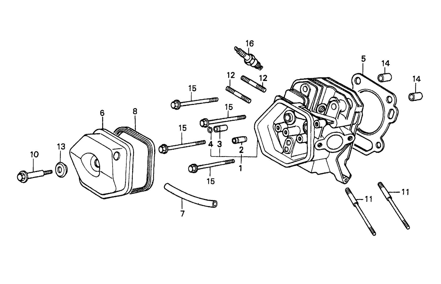 MVH304GHB Honda GX340K1SMX2 Cylinder Head Assembly Parts