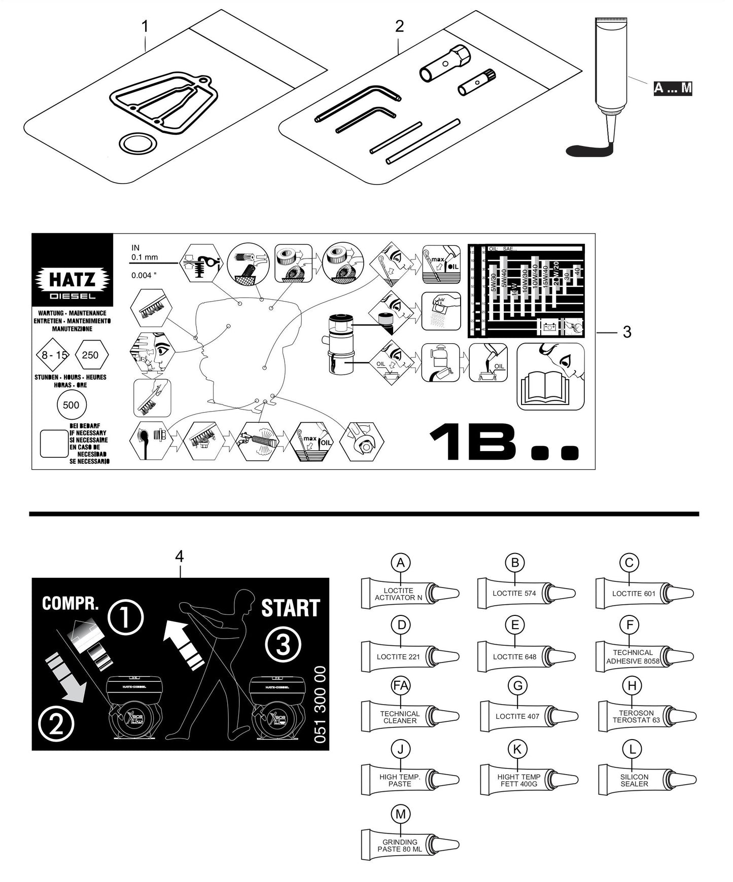 MVH308DZ HATZ 1B30 Engine Accessories Assembly Parts