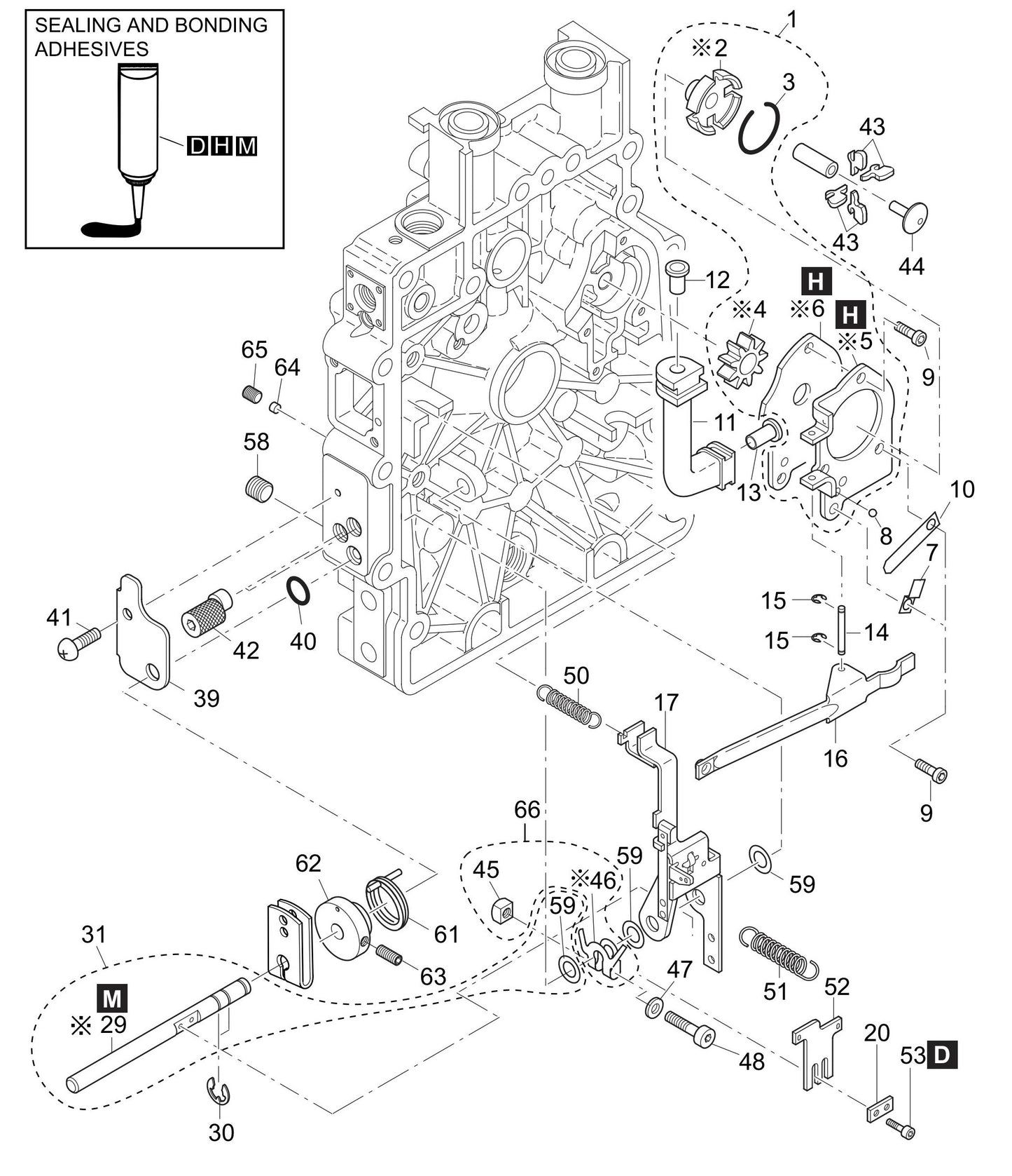 MVH308DZ HATZ 1B30 Engine Oil Pump, Governor Assembly Parts