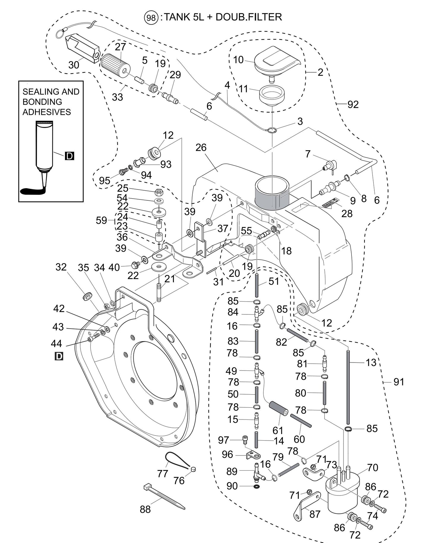 MVH308DZ HATZ 1B30 Engine Fuel Assembly Parts
