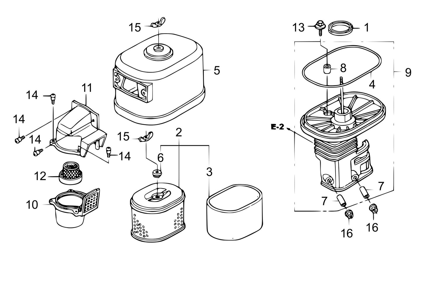 MVH308GH Honda GX270UT2SMXC/SCM Engine Air Cleaner Assembly Parts