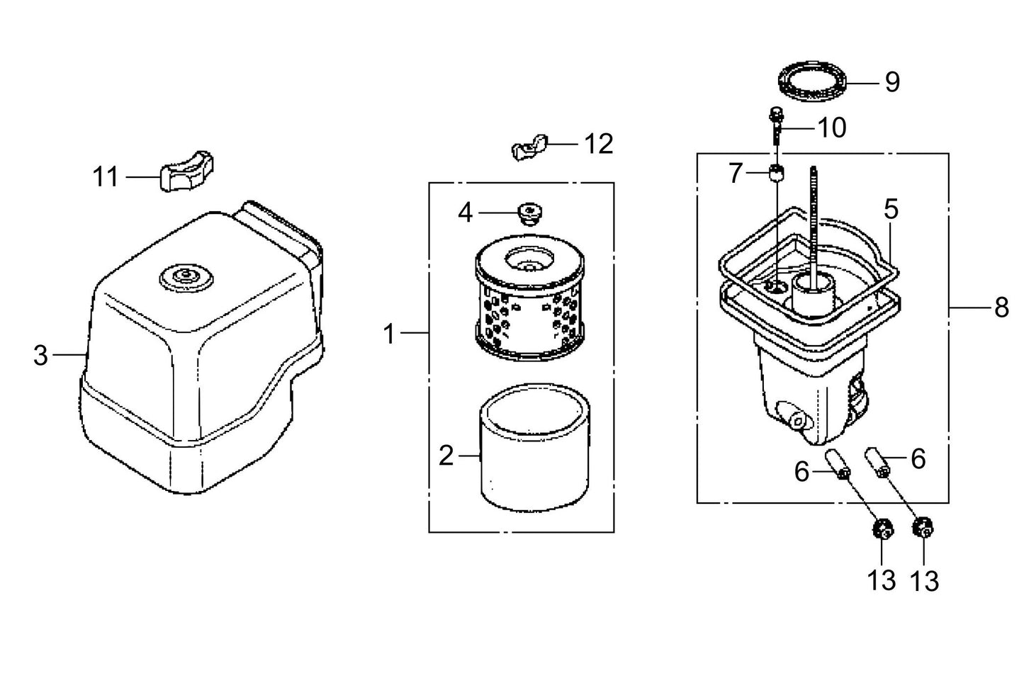 MVH308GH Honda GX270UT2SCM Engine Air Cleaner Assembly Parts