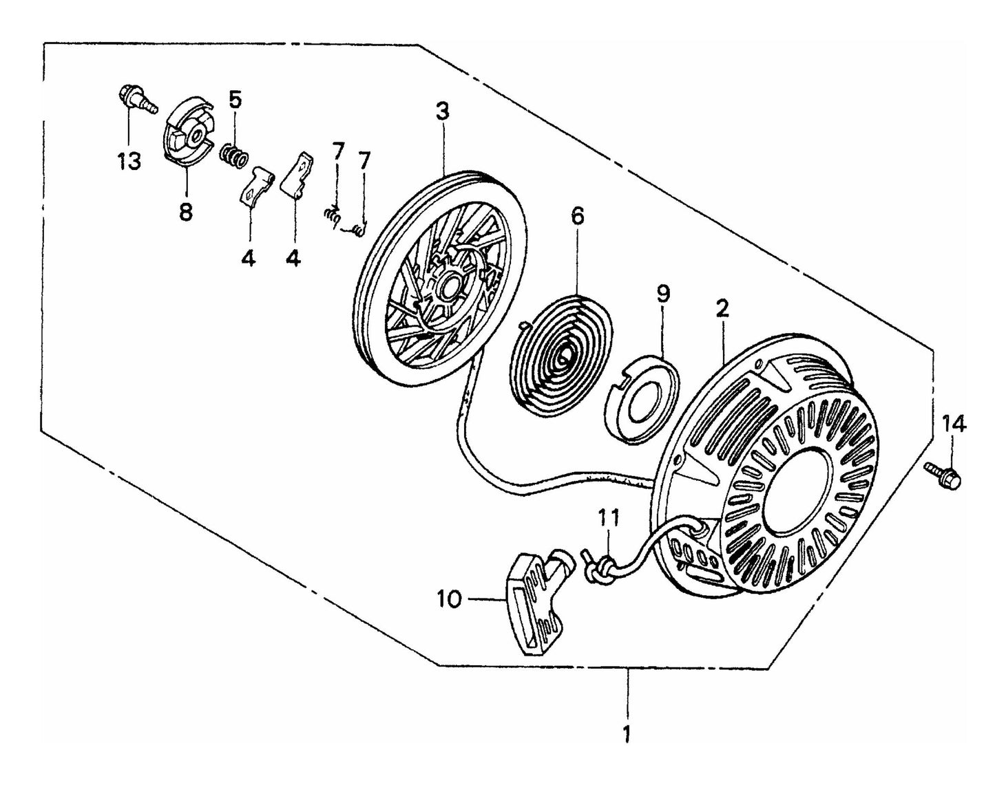 MVH402GHB HONDA GX390K1SMX2 Engine Recoil Starter Assembly Parts
