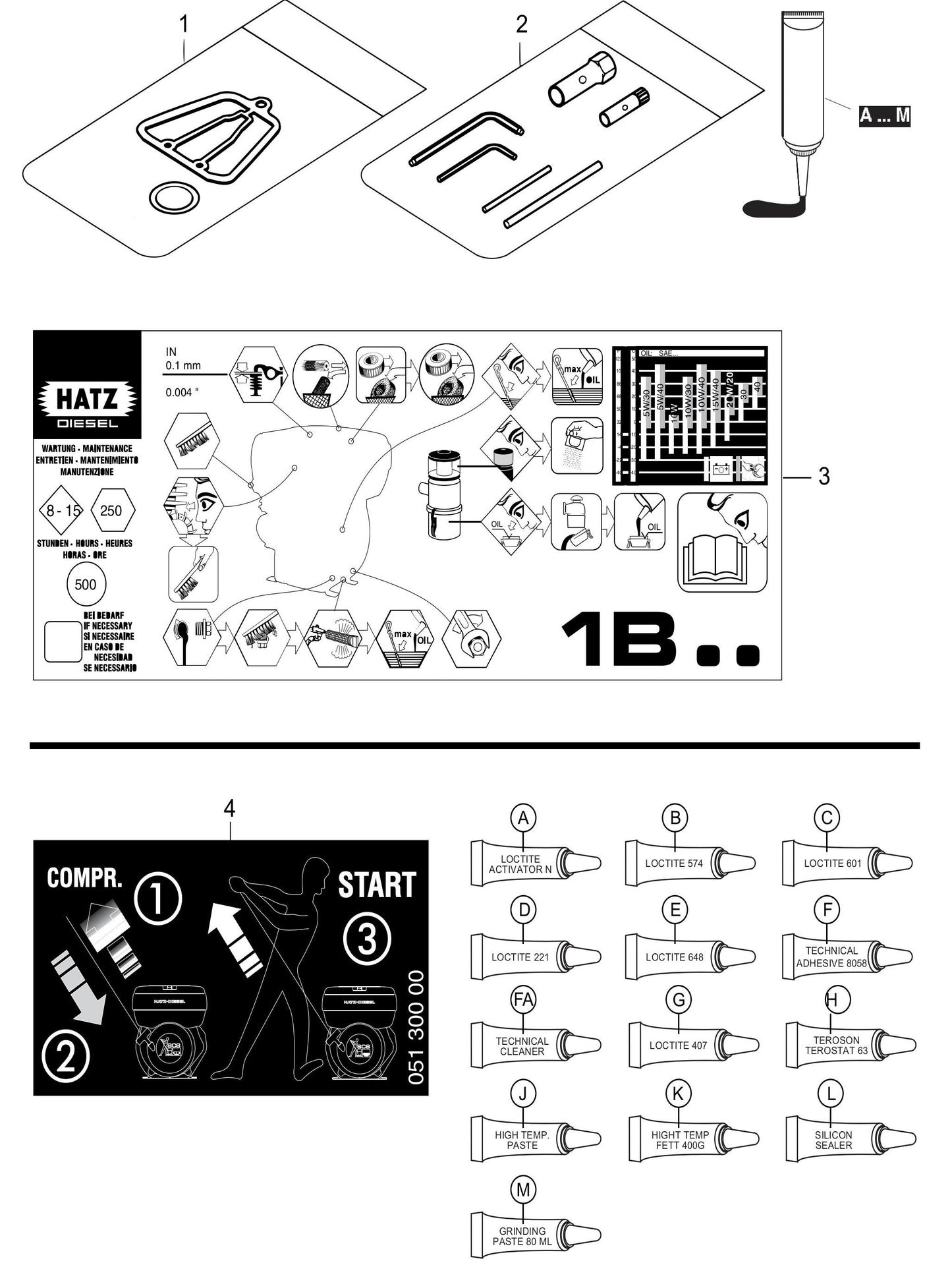 MVH408DZ HATZ 1B50 Engine Accessories Assembly Parts