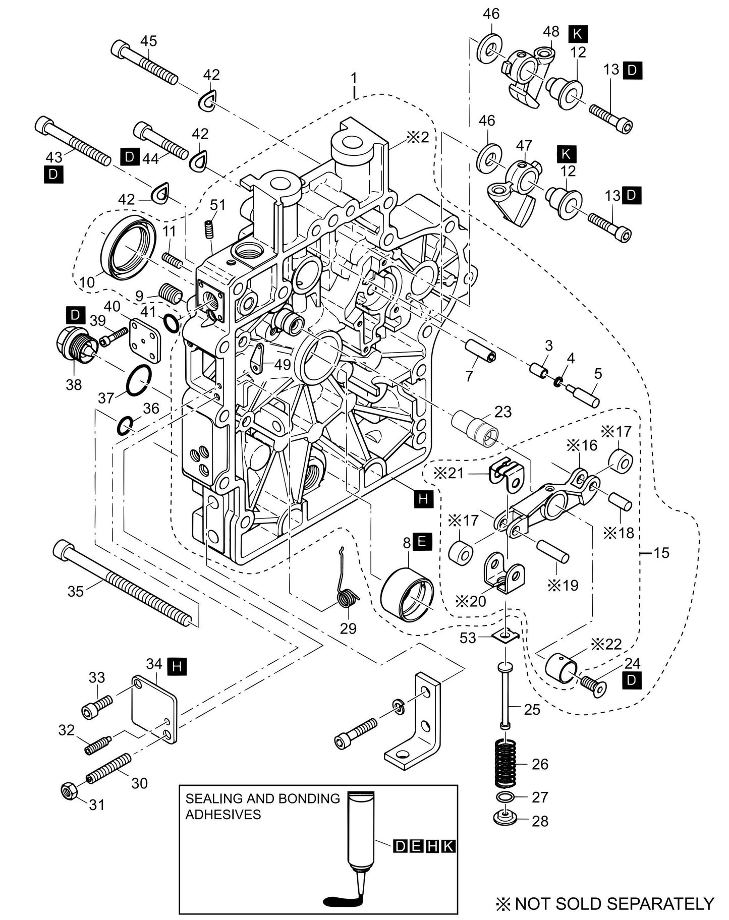 MVH408DZ HATZ 1B50 Engine Timing Cover Assembly Parts