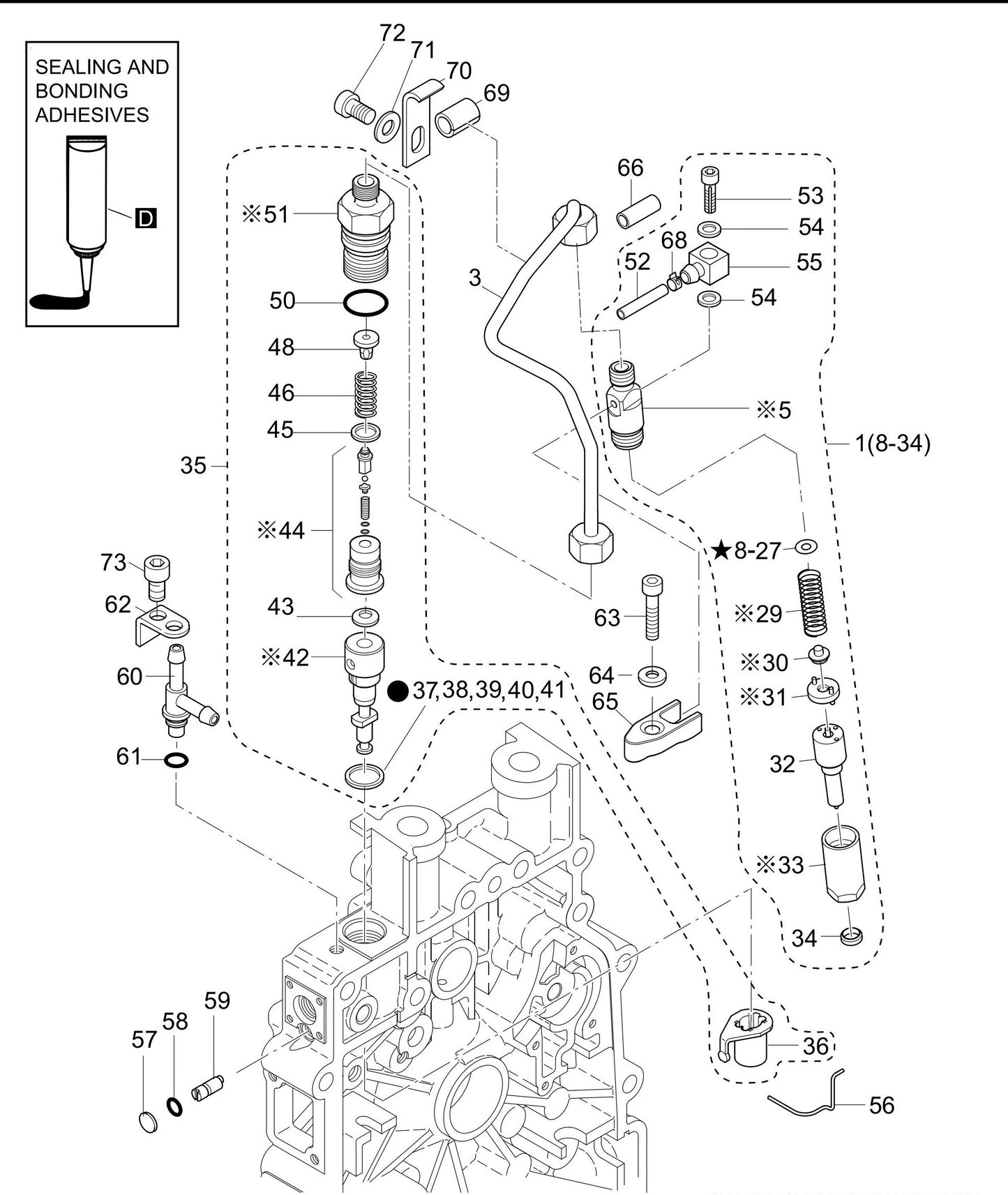 MVH408DZ HATZ 1B50 Engine Injection Equipment Assembly Parts