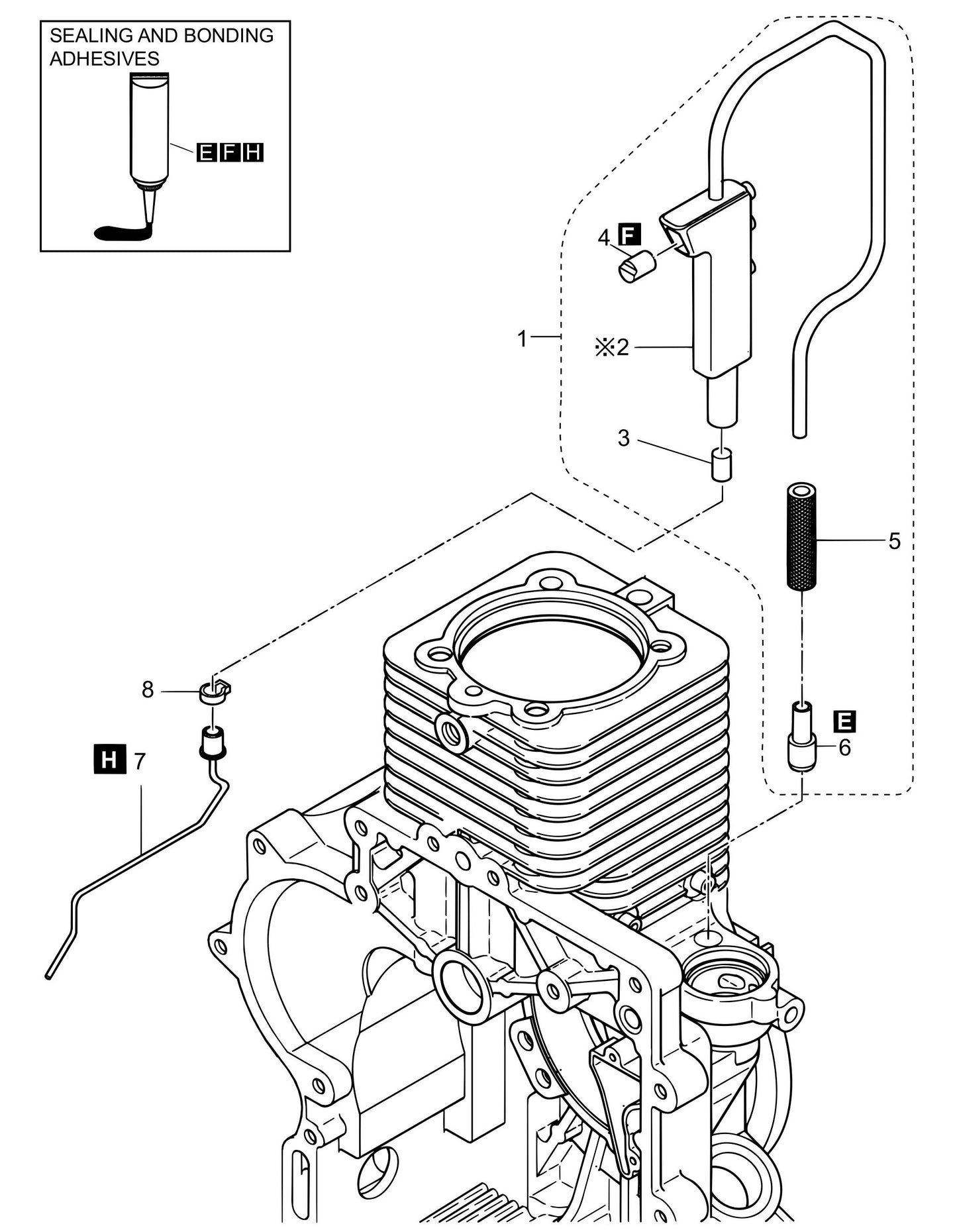 MVH408DZ HATZ 1B50 Engine Crankcase Breathing System Assembly Parts