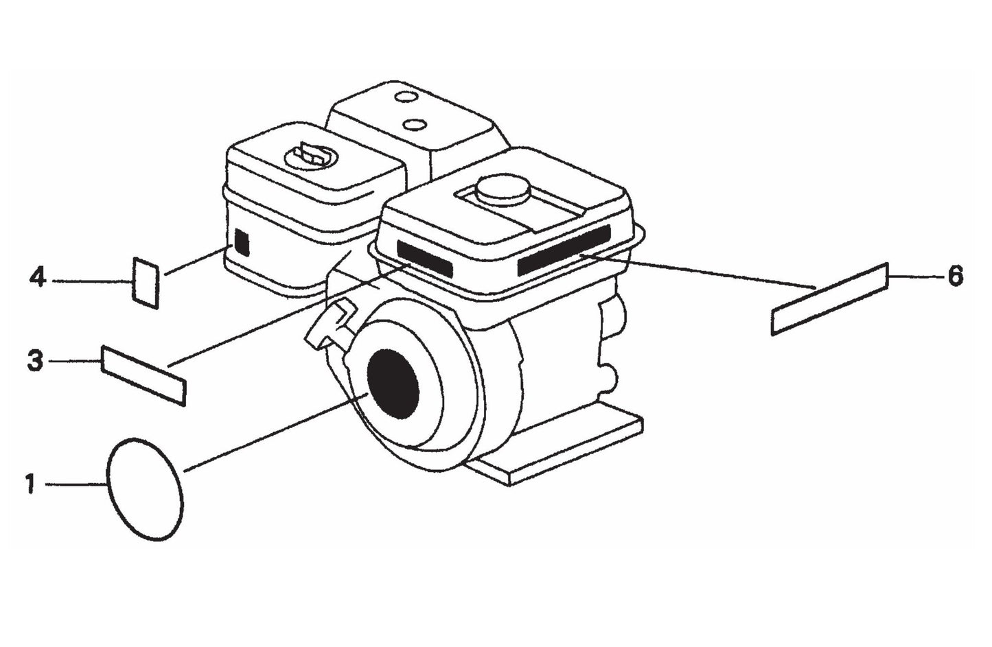MVHR60H HONDA GX120K1SM12 Engine Labels Assembly Parts