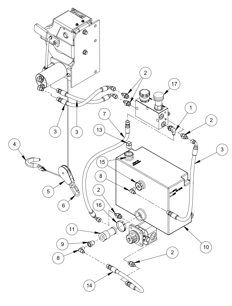 MVS Hydraulic Winch Kit Figure 3 Parts By MBW