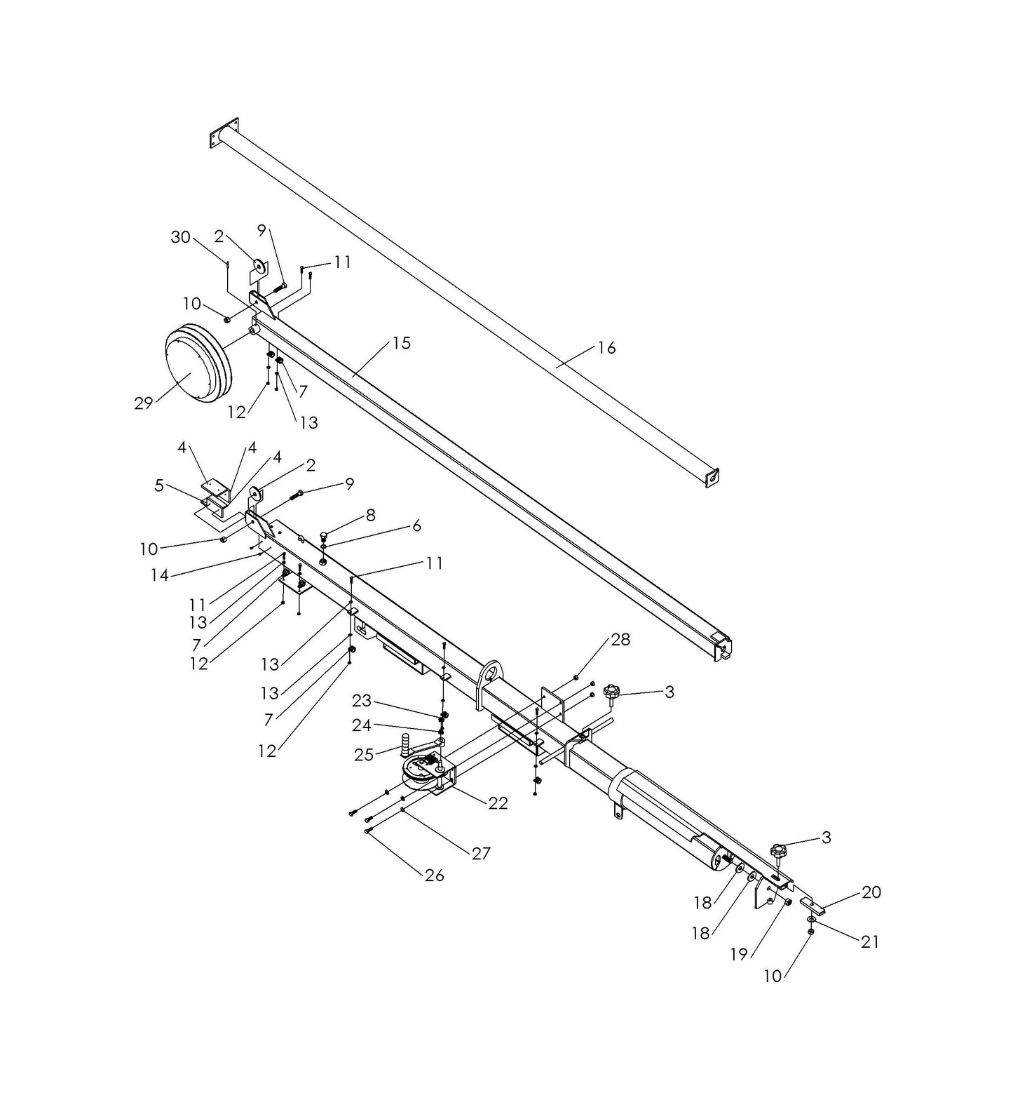 Maxi-Lite Laydown 6-8KW-Manual Winch Tower Assembly Parts By Allmand