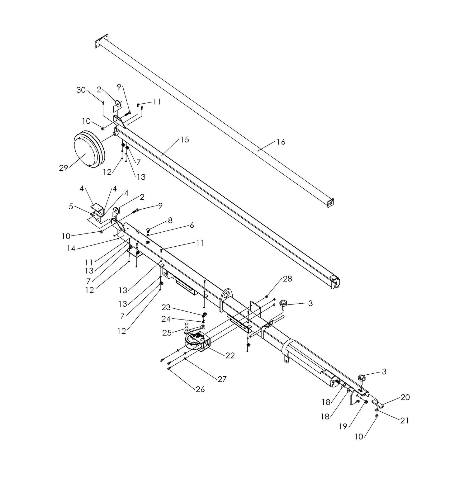 Maxi-Lite 15330 and 20330-Manual Winch Tower Assembly Parts By Allmand