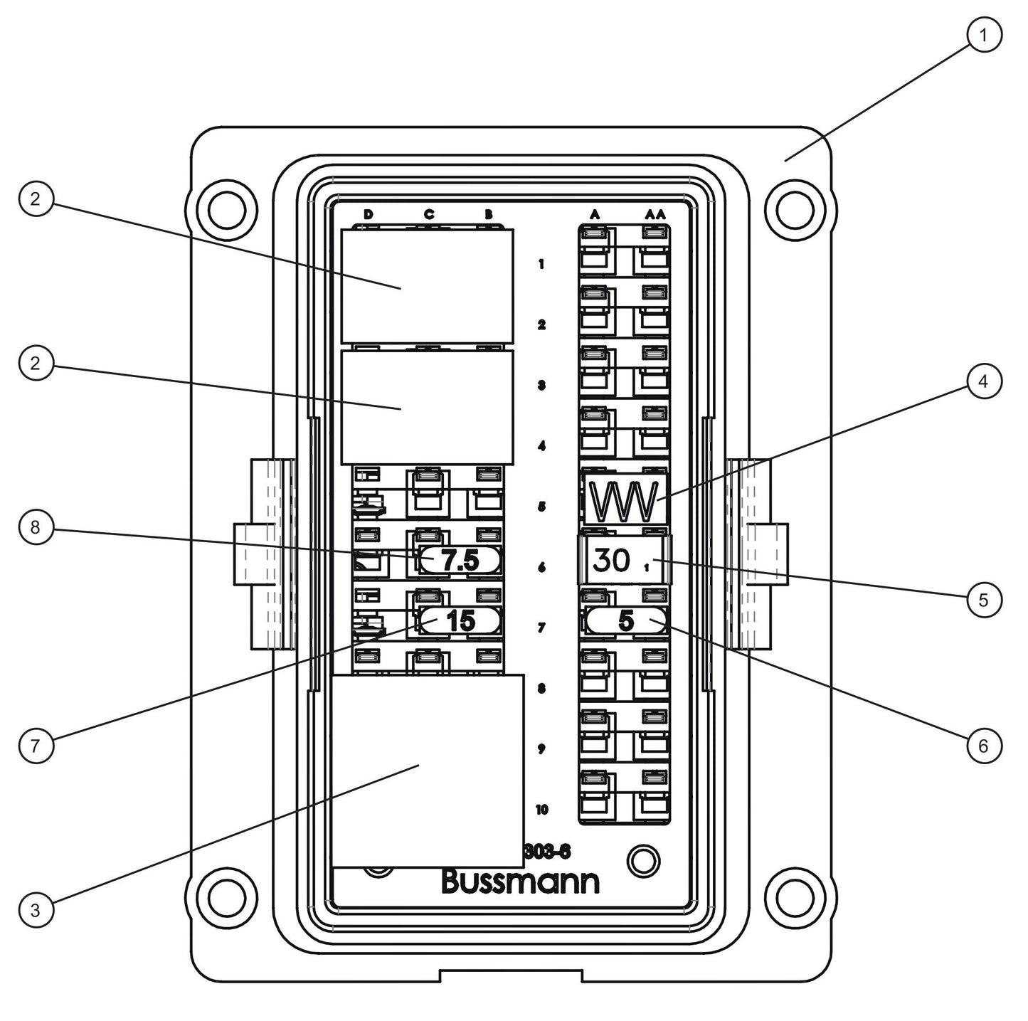 Maxi-Lite (SN 11-001672 to 11-999999) SLS Harness Bussmann PDM Fuse Box Assembly Parts by Allmand