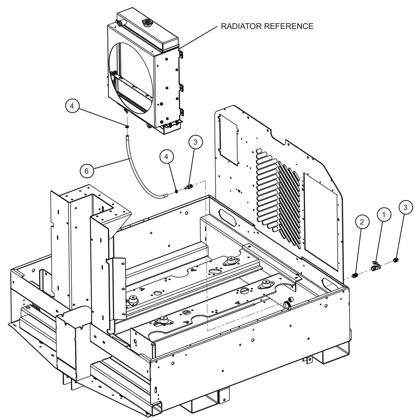 Maxi-Lite (SN 11-001672 to 11-999999) Radiator Coolant Drain Group Assembly Parts by Allmand