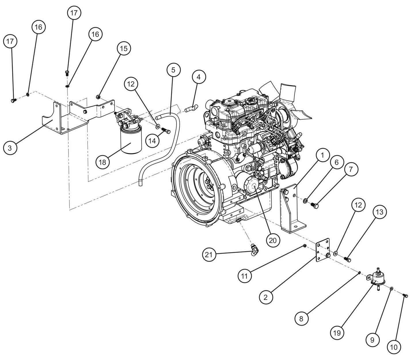 Maxi-Lite (SN 11-001672 to 11-999999) CAT C1.1 Engine Assembly Group (3 of 6) Parts by Allmand