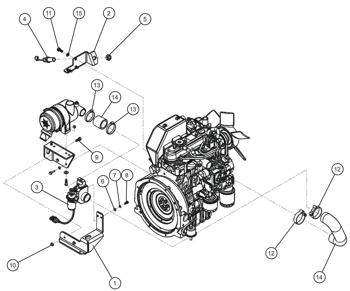 Maxi-Lite (SN 11-001672 to 11-999999) Kubota D1005/1105 Engine Shocker Group (1 of 2) Assembly Parts by Allmand