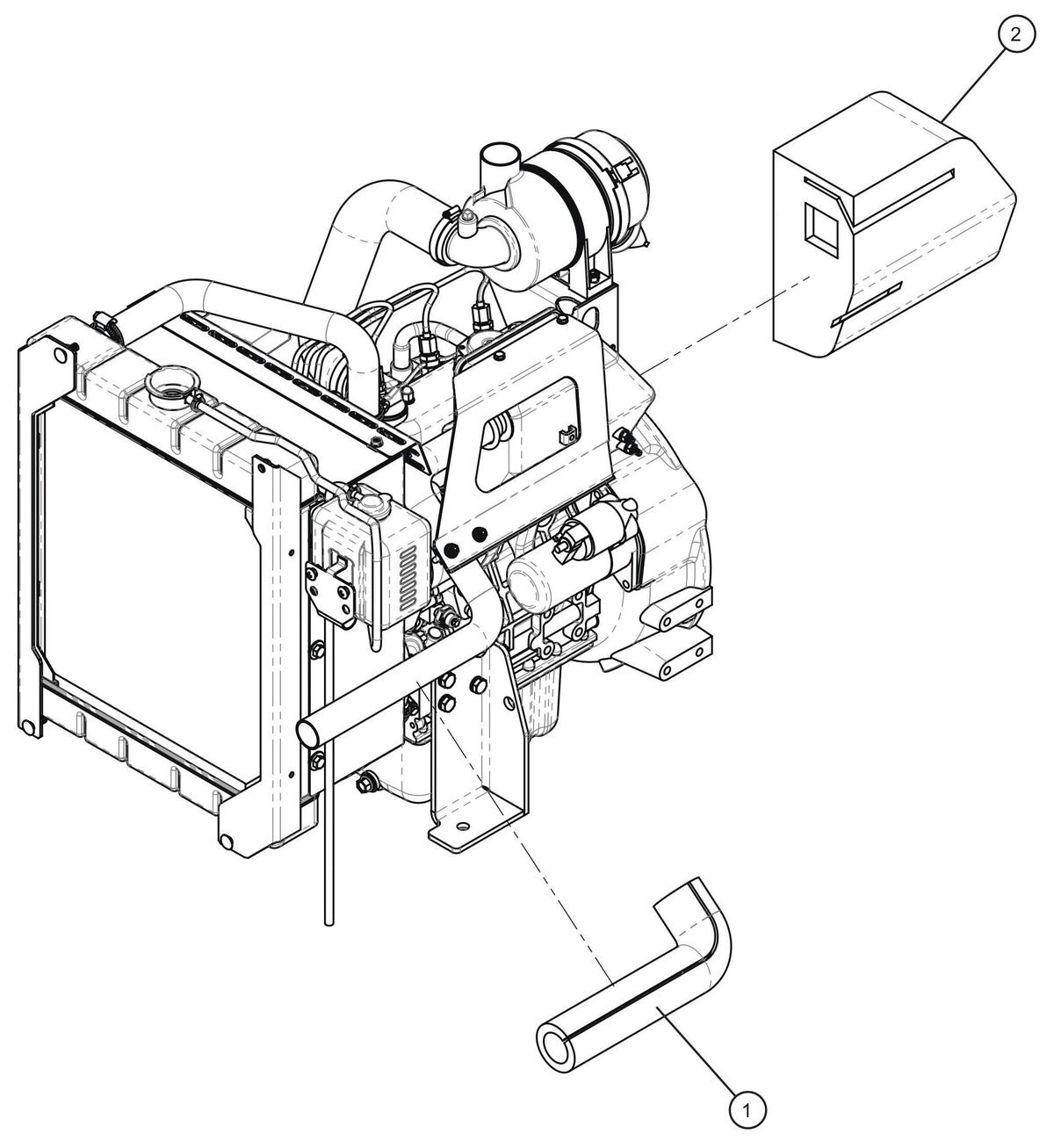 Maxi-Lite (SN 11-001672 to 11-999999) Kubota D1005/1105 Engine Exhaust Blanket Assembly Parts by Allmand