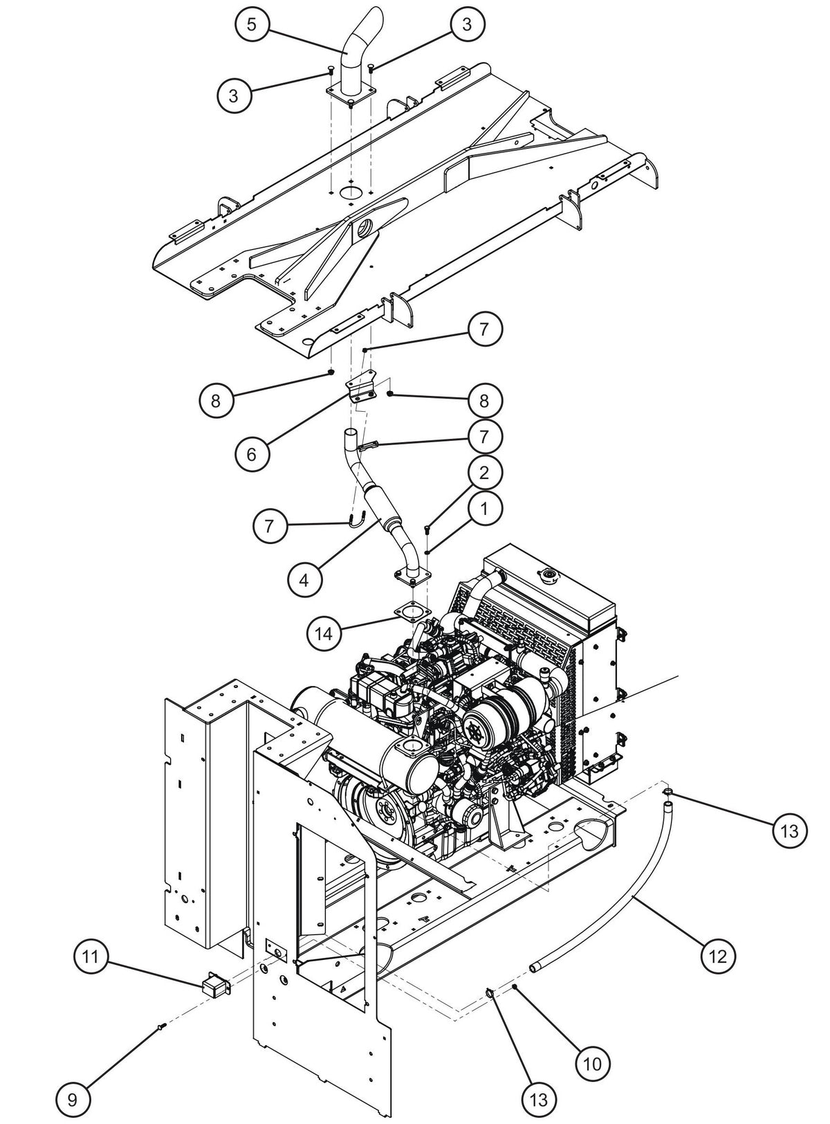 Maxi-Lite (SN 11-001672 to 11-999999) Isuzu 4LE2T Engine DSE L401 Assembly Group (3 of 4) Parts by Allmand