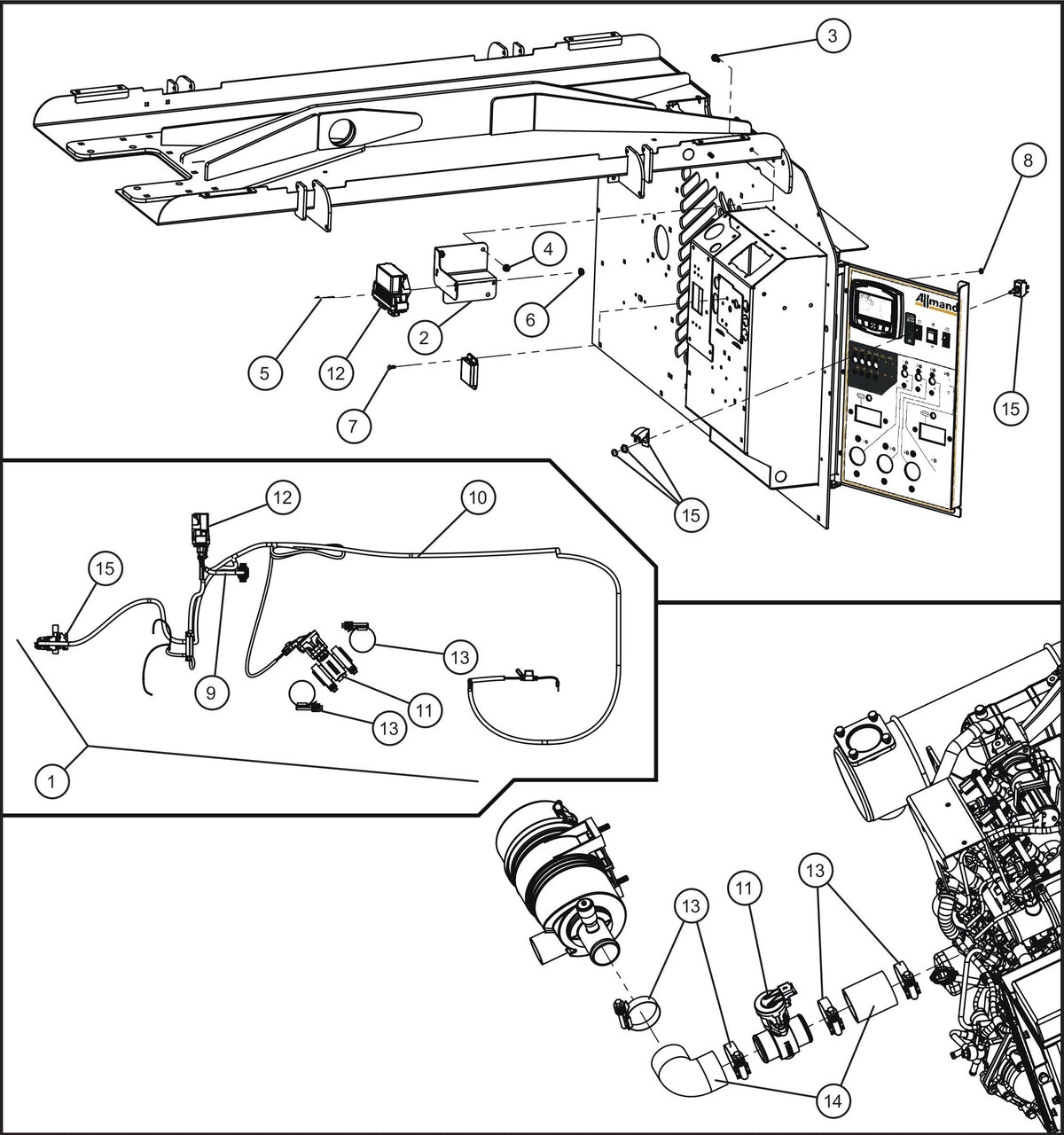 Maxi-Lite (SN 11-001672 to 11-999999) Isuzu 4LE2T Engine PacBrake Group Assembly Parts by Allmand