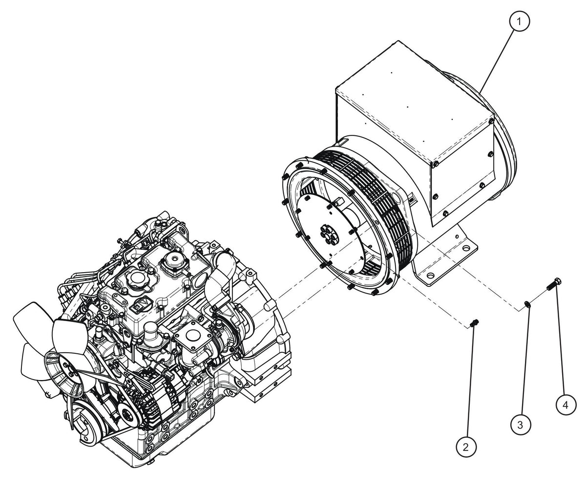 Maxi-Lite (SN 11-001672 to 11-999999) 15kW 1PH Marathon Generator Assembly Parts by Allmand
