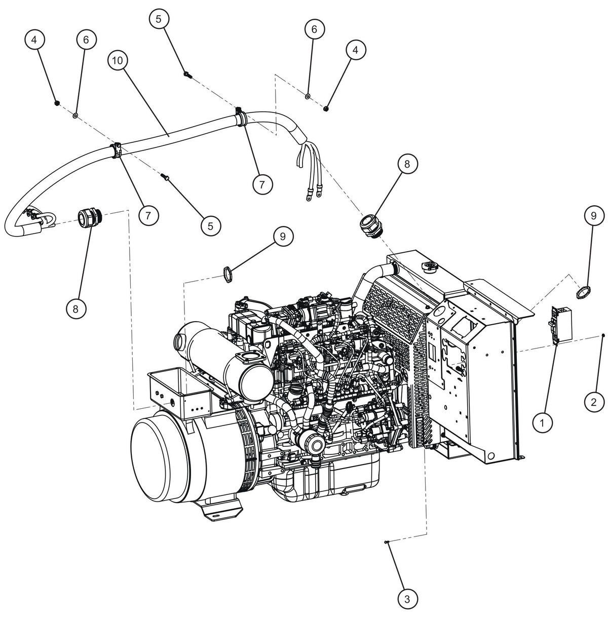 Maxi-Lite (SN 11-001672 to 11-999999) 20kW 1PH Marathon Generator Cord Install Group Assembly Parts by Allmand