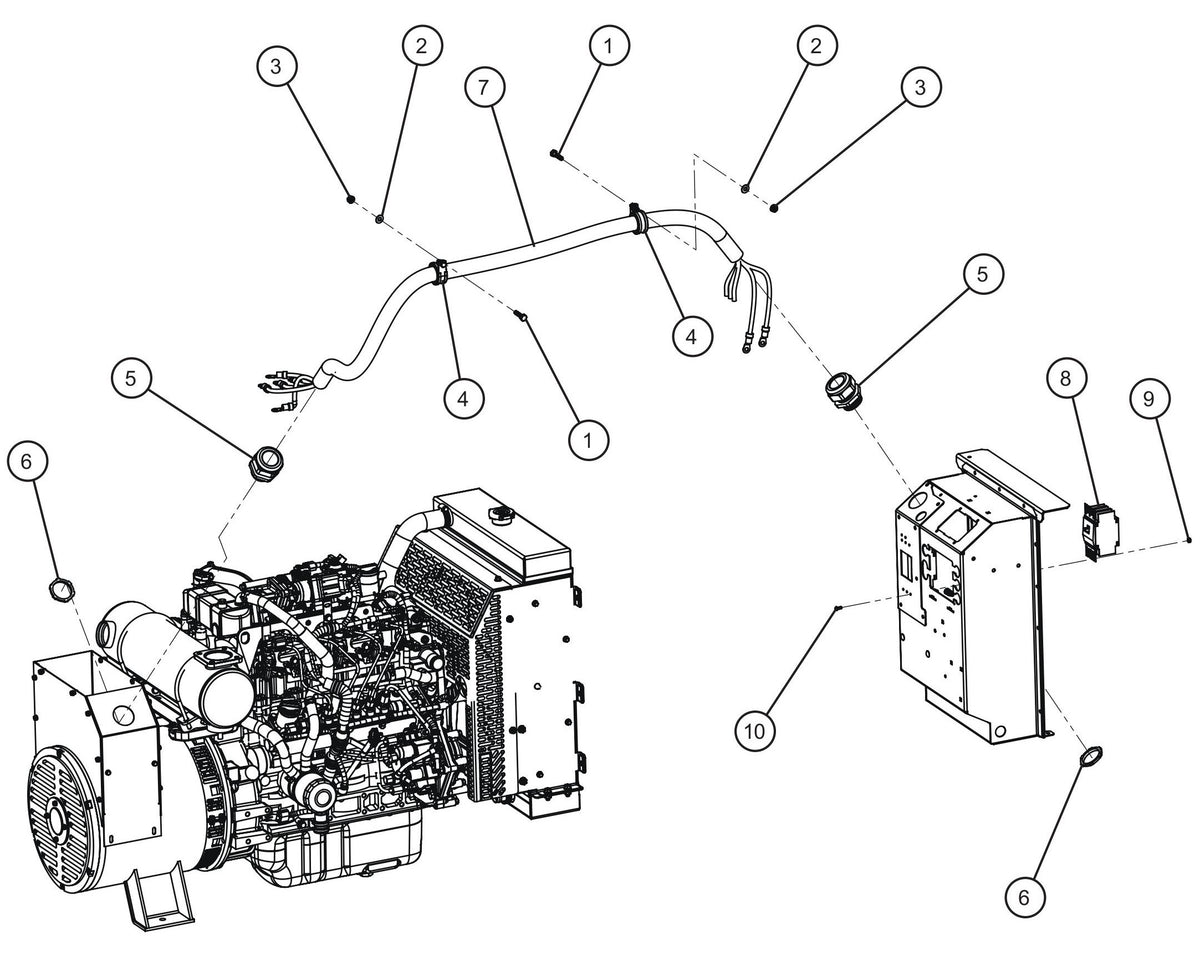 Maxi-Lite (SN 11-001672 to 11-999999) 20kW 3PH Coliseum Generator Cord Install Group Assembly Parts by Allmand