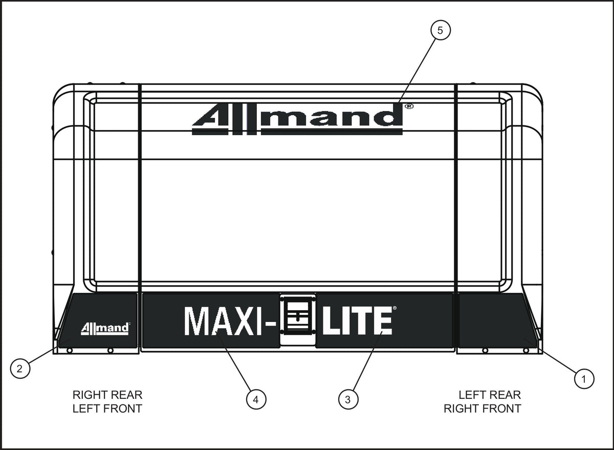 Maxi-Lite (SN 11-001672 to 11-999999) Door Branding Decals Assembly Parts by Allmand