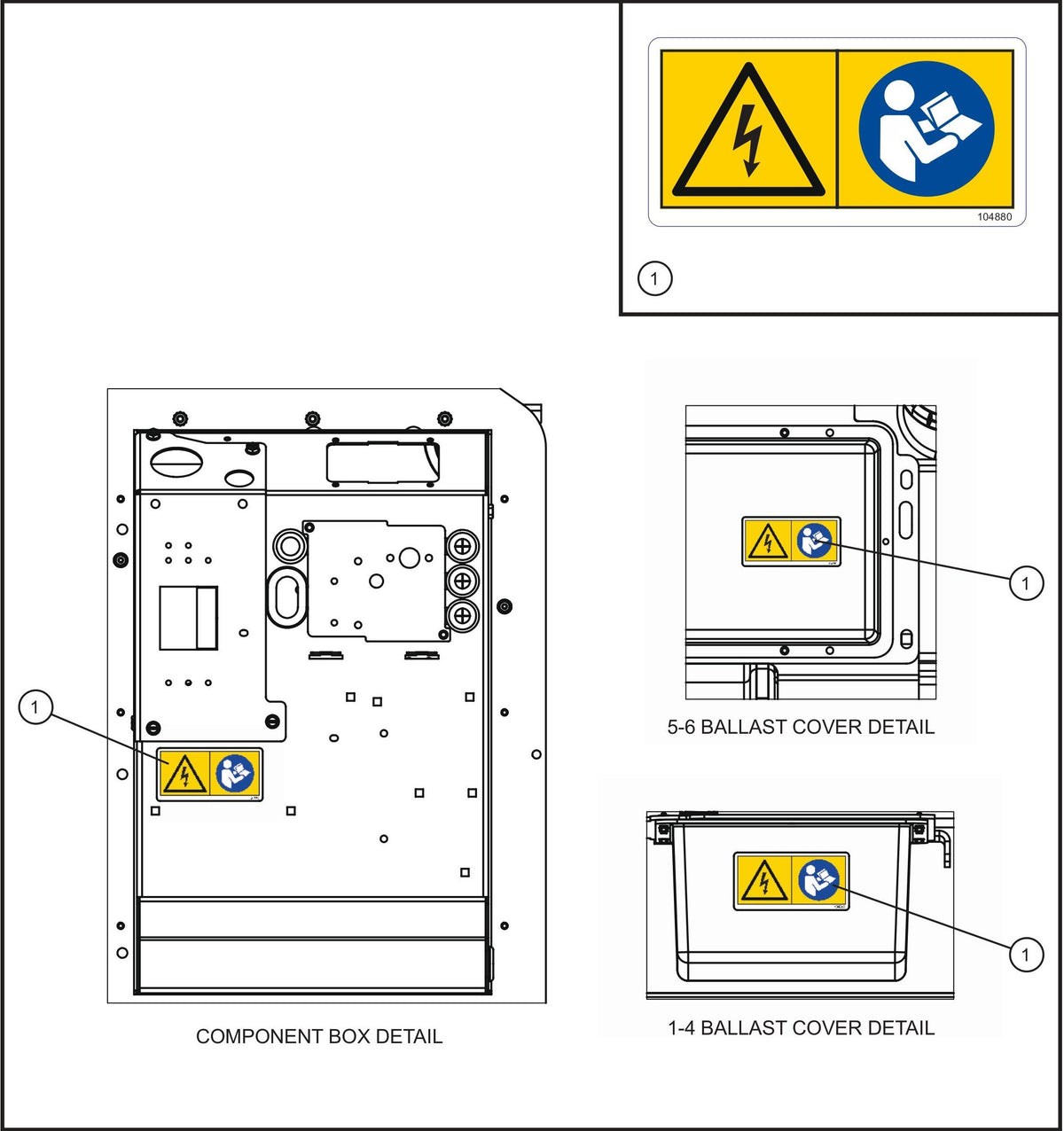 Maxi-Lite (SN 11-001672 to 11-999999) International Wordless Safety Decals (5 of 6) Assembly Parts by Allmand